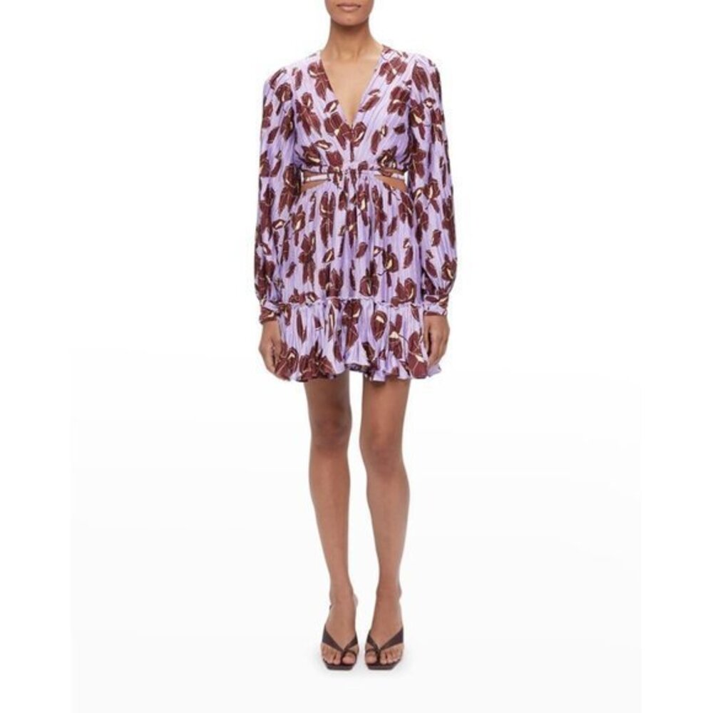 NWOT Jonathan Simkhai Londyn Collage Floral-Print Cutout Mini DRESS size M